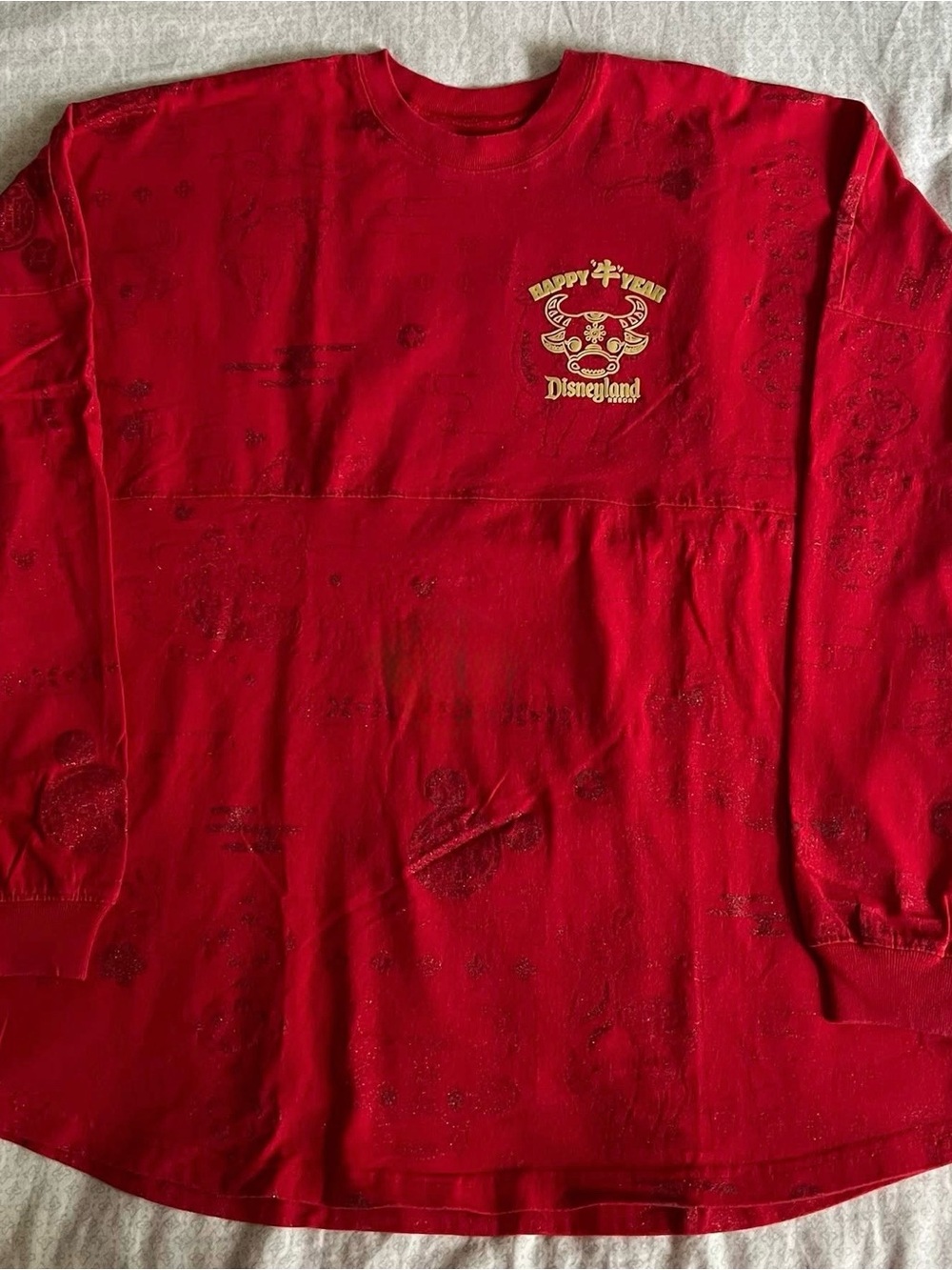 Disney Spirit Jersey Womens XL Red and Gold 'Happy Chinese New Year' Disneyland